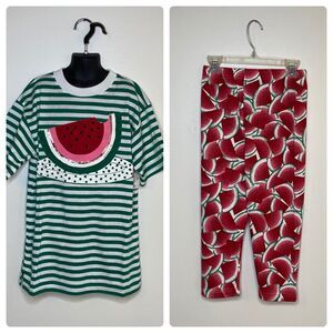 NWT Retro 1990s‎ Zoodles Sequin Watemelon T-Shirt Leggings